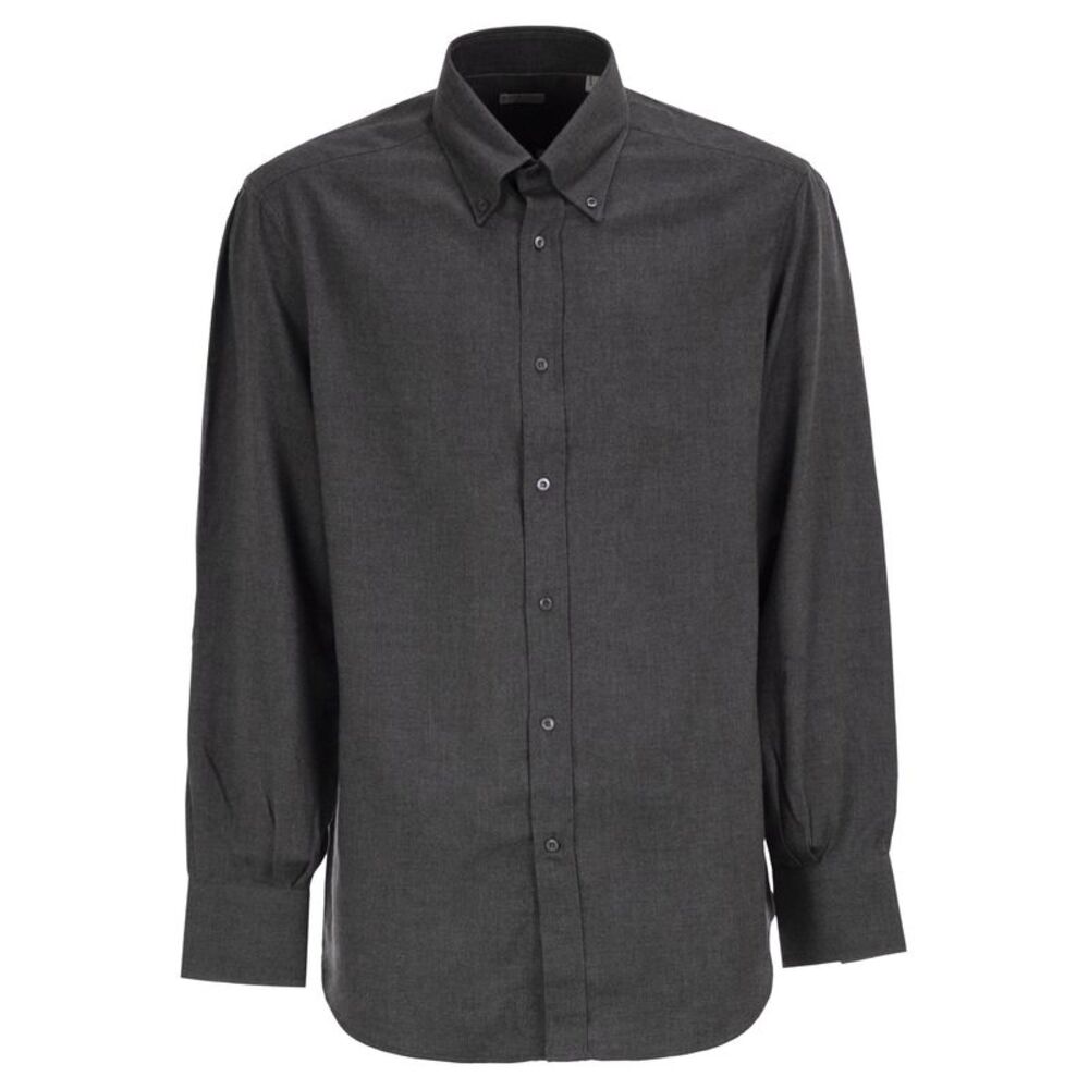 Brunello Cucinelli Men Cotton And Lyocell Button-Down Shirt